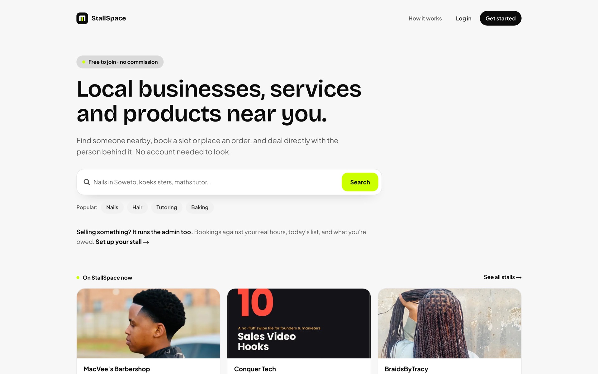 StallSpace marketplace